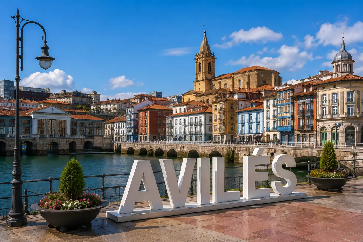 Вид на Avilés, Астурия