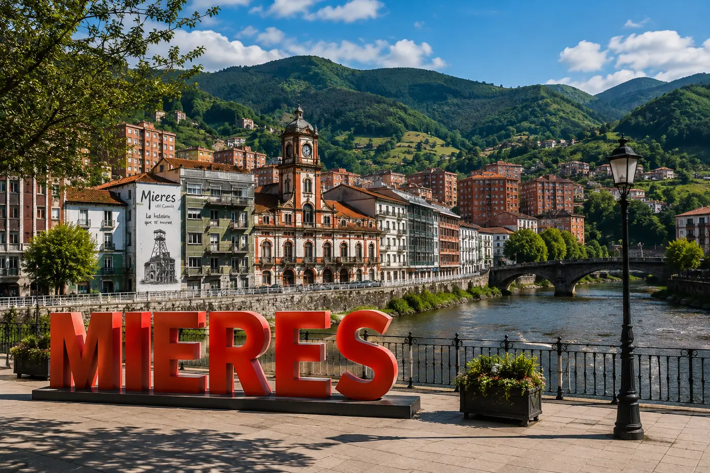 Вид на Mieres, Астурия