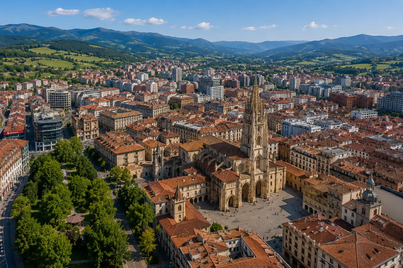 Вид на Oviedo, Астурия